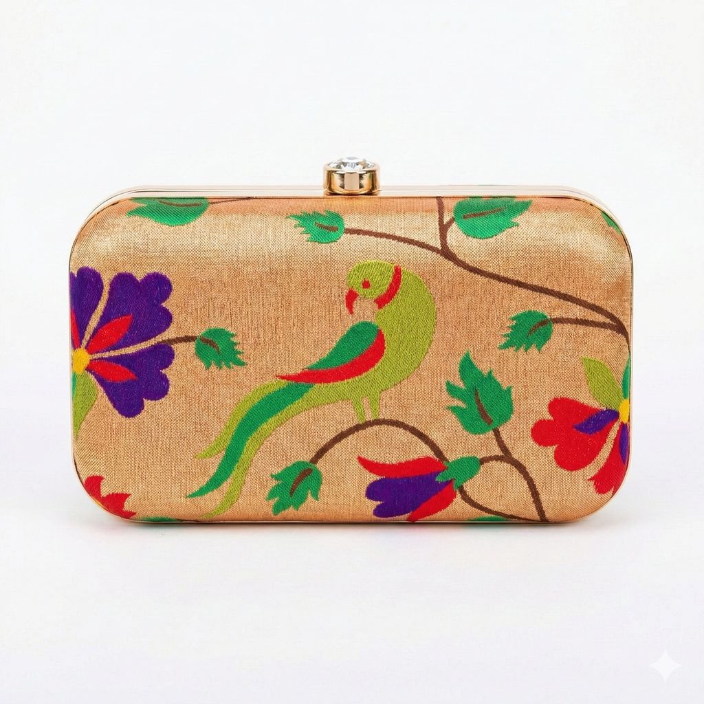 paithani clutch purse