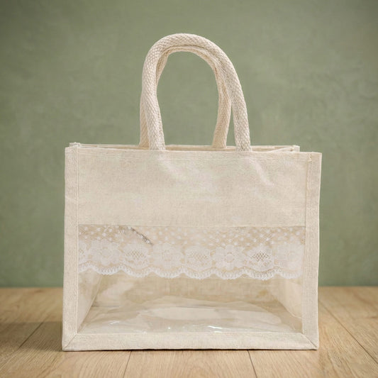 Beige tote bag