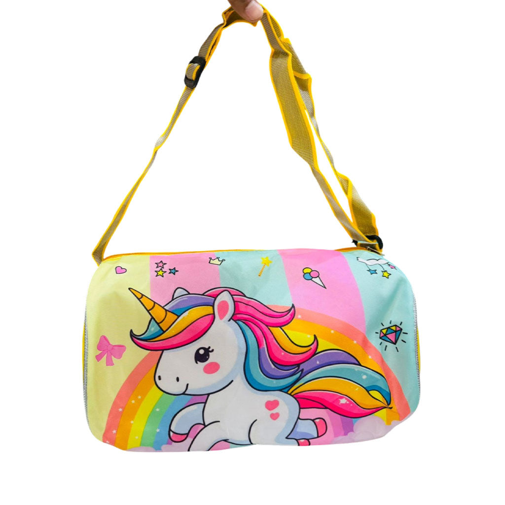 Colorful bag with a unicorn design jai bramhani bags