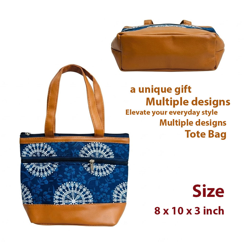 Hand-Printed Ikkat Tote Bag - Handbag (Multi-Designs) -JB016