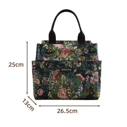 Floral Insulated Lunch Bag for Women (Large) - JB018