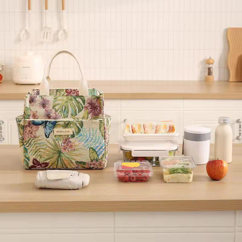 Floral Insulated Lunch Bag for Women (Large) - JB018