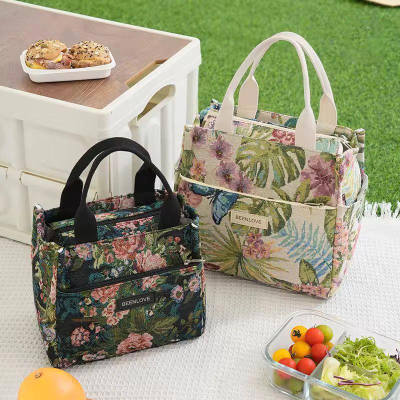 Floral Insulated Lunch Bag for Women (Large) - JB018