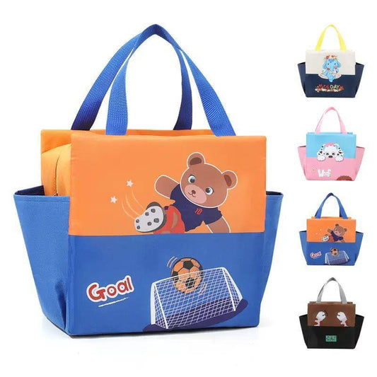 Children's tote bag with bear and soccer ball design jai bramhani kids bags
